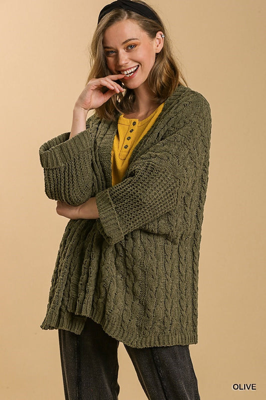 Caroling Cable Knit Cardigan